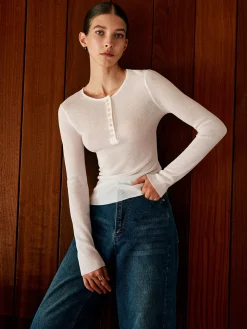 Hot Button Thin Cozy Knit Top Sweater Tops|Sweaters & Cardigans
