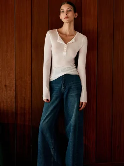 Hot Button Thin Cozy Knit Top Sweater Tops|Sweaters & Cardigans