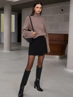 Sale Button Tweed Warm Skirt Skirts|Matching Sets