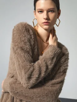 Online Button-down Fuzzy Cardigan Cardigans|Sweaters & Cardigans