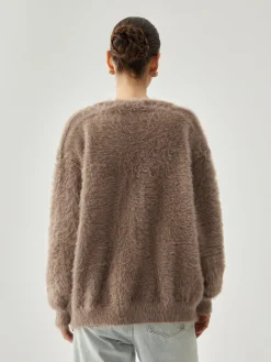 Online Button-down Fuzzy Cardigan Cardigans|Sweaters & Cardigans