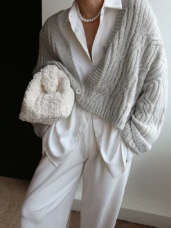 Discount Cable Knit Crop Cardigan Cardigans|Sweaters & Cardigans
