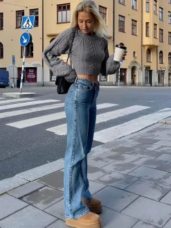 Cable Knit Tie Back Crop Sweater Sweater Tops|Sweaters & Cardigans