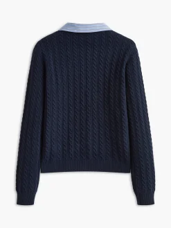 Cable-Knit Button Panel Cardigan Cardigans|Sweaters & Cardigans