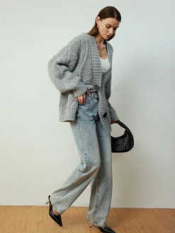 Online Cable-Knit Shift Button Cardigan Cardigans|Sweaters & Cardigans