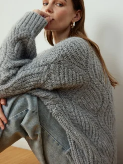 Online Cable-Knit Shift Button Cardigan Cardigans|Sweaters & Cardigans