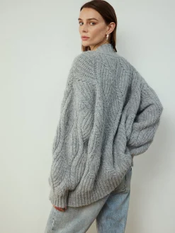 Online Cable-Knit Shift Button Cardigan Cardigans|Sweaters & Cardigans