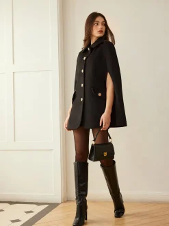 Sale Camellia-Button Cloak Outerwear|Outerwear