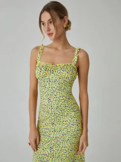 New Cami Floral Bohemian Vacation Midi Dress Casual Dresses|Floral Dresses
