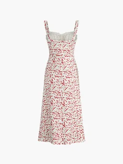 New Cami Floral Bohemian Vacation Midi Dress Casual Dresses|Floral Dresses