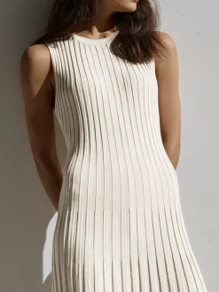 Outlet Camille Knit Pleat Maxi Dress White Dresses|Sweater Dresses