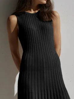 Outlet Camille Knit Pleat Maxi Dress White Dresses|Sweater Dresses