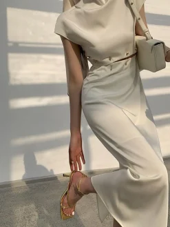 Outlet Cap Sleeve Cutout Midi Dress White Dresses|Black Dresses