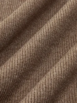 Caramel Slit Maxi Knit Skirt Long Sleeve Sets|Skirts