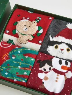 Discount Cartoon Christmas Gift Box With Socks Socks & Tights|Accessories