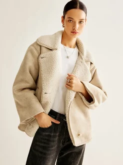 New Cashmere-Blend Button Fleece Jacket Outerwear|Jackets