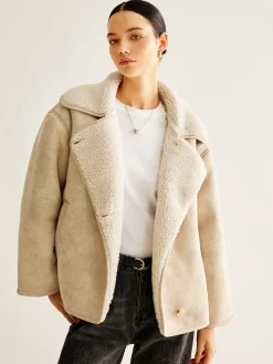 New Cashmere-Blend Button Fleece Jacket Outerwear|Jackets