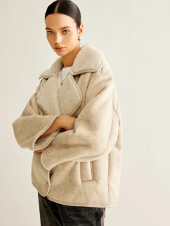 New Cashmere-Blend Button Fleece Jacket Outerwear|Jackets