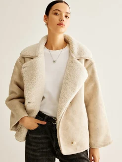 New Cashmere-Blend Button Fleece Jacket Outerwear|Jackets