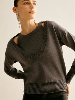 Best Casual 2 in 1 Sweater Sweater Tops|Sweaters & Cardigans