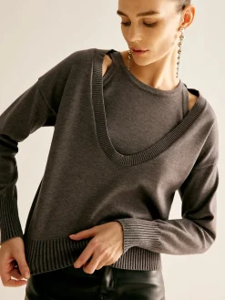 Best Casual 2 in 1 Sweater Sweater Tops|Sweaters & Cardigans