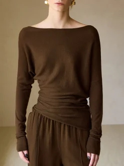 Sale Casual Asymmetrical Neck Slim Sweater Sweater Tops|Sweaters & Cardigans