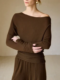 Sale Casual Asymmetrical Neck Slim Sweater Sweater Tops|Sweaters & Cardigans