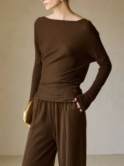 Sale Casual Asymmetrical Neck Slim Sweater Sweater Tops|Sweaters & Cardigans