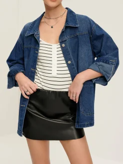 Best Casual Breasted Lapel Denim Jacket Outerwear|Jackets