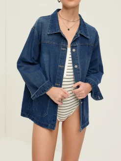 Best Casual Breasted Lapel Denim Jacket Outerwear|Jackets