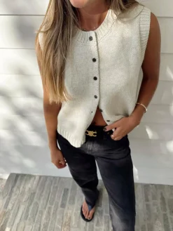 Casual Button Up Sweater Vest Sweater Vests|Sweaters & Cardigans