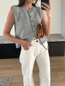 Casual Button Up Sweater Vest Sweater Vests|Sweaters & Cardigans