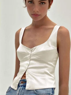 Sale Casual Button-Front Tank Top Tank Tops & Camis|Tops