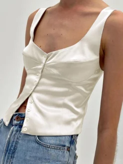 Sale Casual Button-Front Tank Top Tank Tops & Camis|Tops
