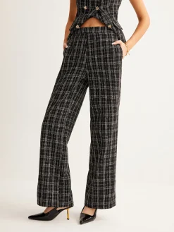 Outlet Casual Checked Tweed Pants Pants|Matching Sets