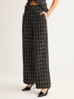 Outlet Casual Checked Tweed Pants Pants|Matching Sets