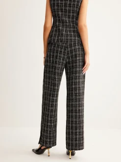 Outlet Casual Checked Tweed Pants Pants|Matching Sets