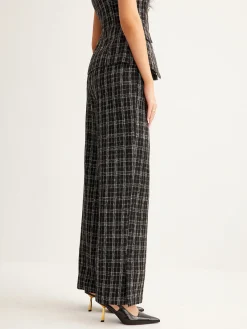 Outlet Casual Checked Tweed Pants Pants|Matching Sets
