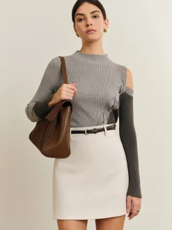 Hot Casual Color Block Cutout Knit Top Sweater Tops|Sweaters & Cardigans