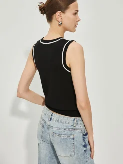 Online Casual Contrast Binding Tank Top Tank Tops & Camis|Tops