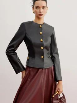 New Casual Faux Leather Slim Jacket Outerwear|Jackets