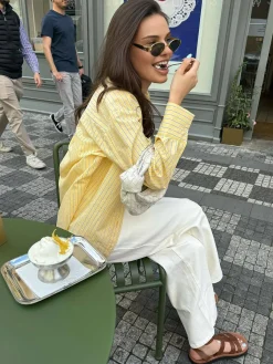 Hot Casual Long Sleeve Striped Shirt Blouses & Shirts|Tops