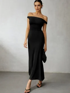 Hot Casual Off Shoulder Long Dress Black Dresses|Casual Dresses