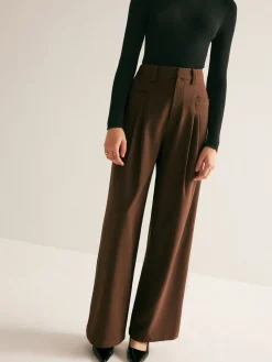 Online Casual Pleated Mid Waist Pants Pants|Bottoms