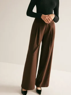 Online Casual Pleated Mid Waist Pants Pants|Bottoms