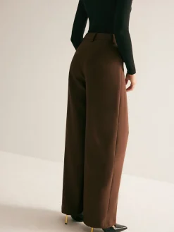 Online Casual Pleated Mid Waist Pants Pants|Bottoms
