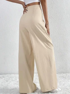 New Casual Pleated Wide Leg Pants Wide Leg|Pants
