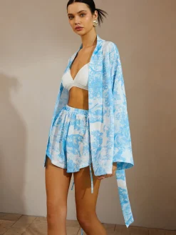 Outlet Casual Printed Shorts Set With Belt Shorts Sets|Shorts