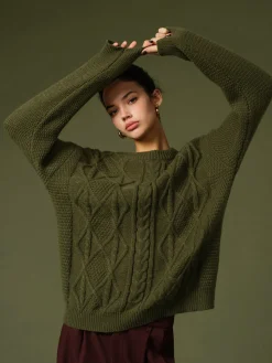 Discount Casual Round Neck Twist Sweater Sweater Tops|Sweaters & Cardigans