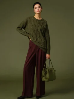 Discount Casual Round Neck Twist Sweater Sweater Tops|Sweaters & Cardigans